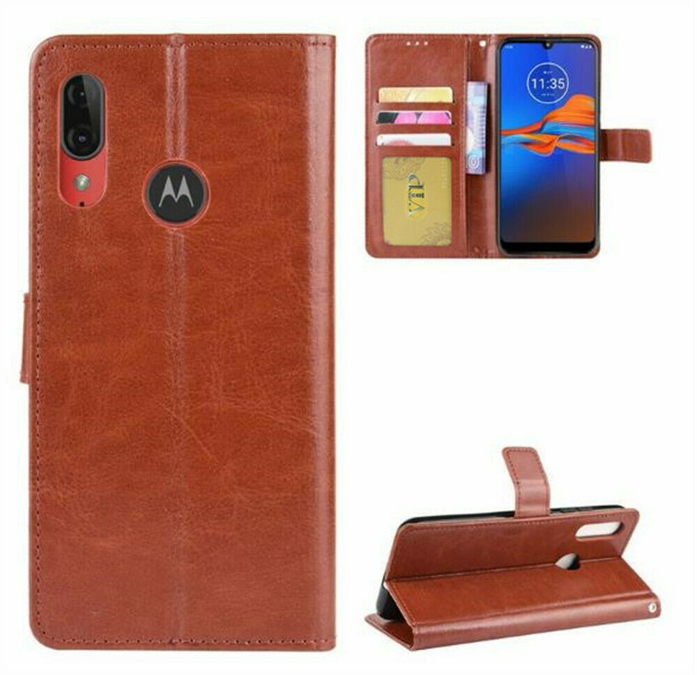Leather Folio Wallet Case for Motorola Moto E6 Leather Folio Wallet Case for Motorola Moto E6
